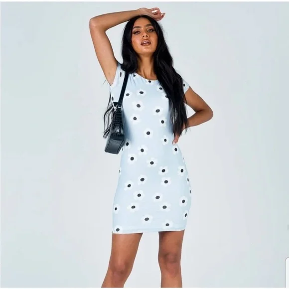 strapless open back dress Daisy Chains Broderie Halter Mini Dress White